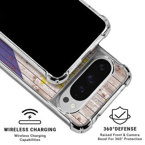 Philippines Flag Dark Wood Google Pixel 10 Pro XL Clear Case